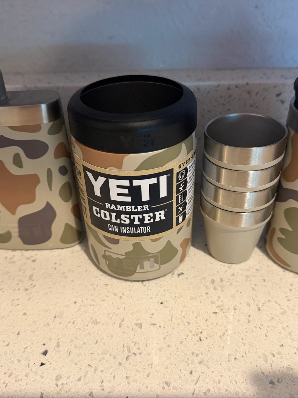 Yeti Rambler Colster Can Insulator - Camo Green and Tan